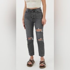 BDG high-waisted slim straight jean - washed black size 25.